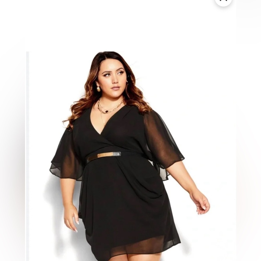 City Chic Black Wrap Dress